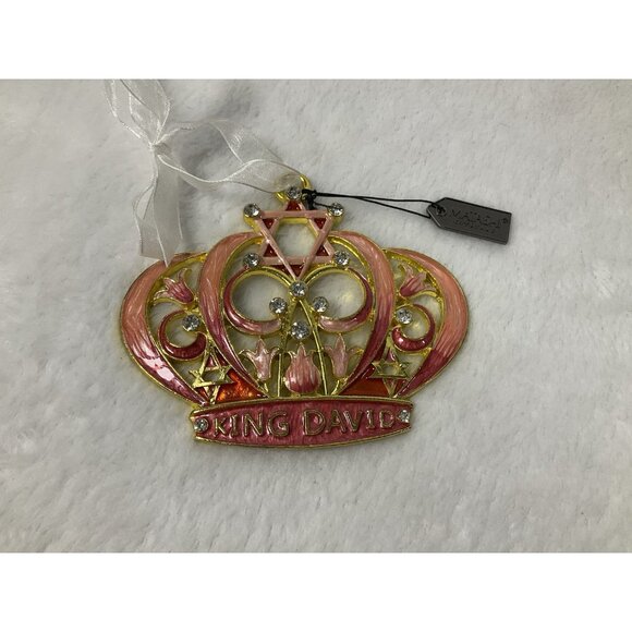 Matashi King David's Crown with Star of‎ David Hanging Ornament Gold Pink - Picture 2 of 7